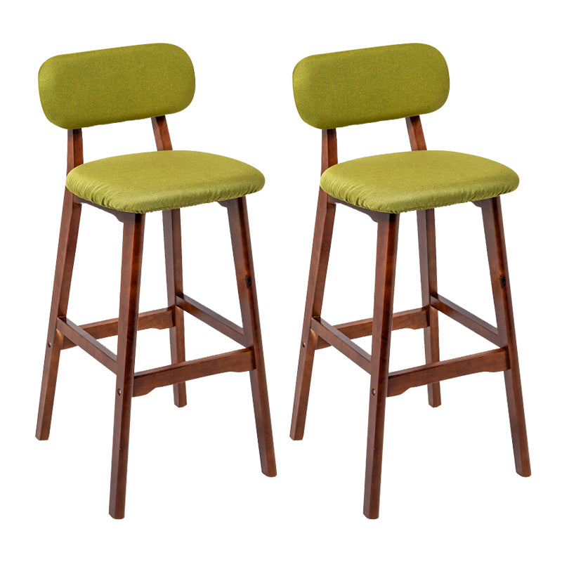 Modern Armless Backrest Counter Stool Wood Kitchen Bar Stool with Cushion and Pedal