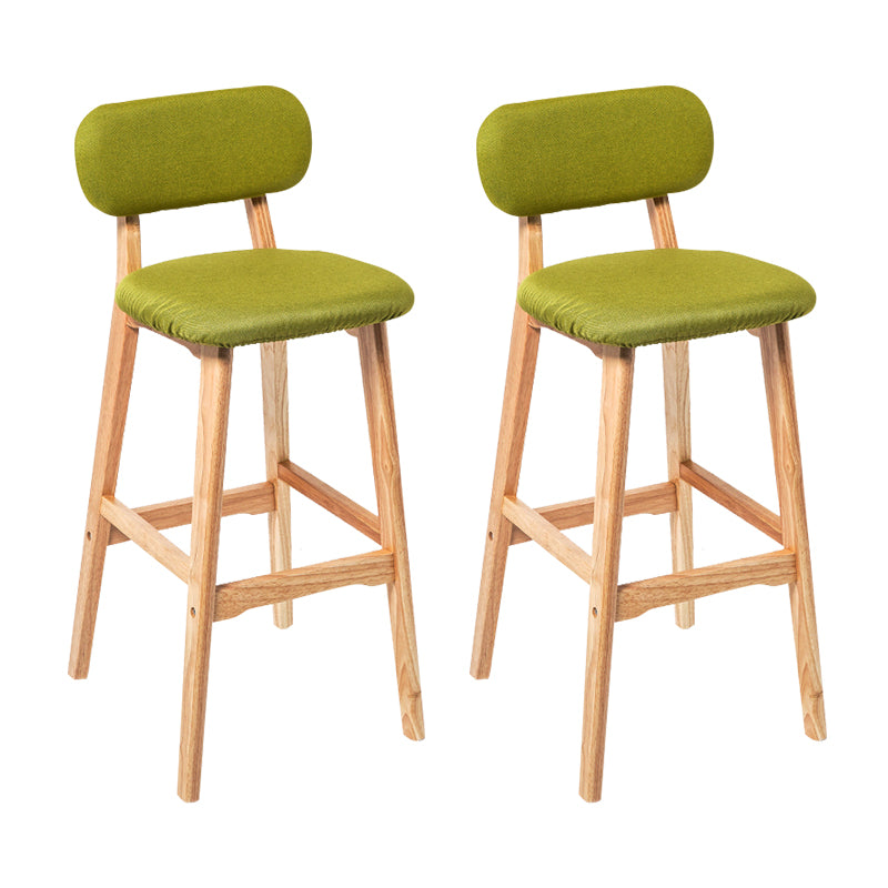 Modern Armless Backrest Counter Stool Wood Kitchen Bar Stool with Cushion and Pedal