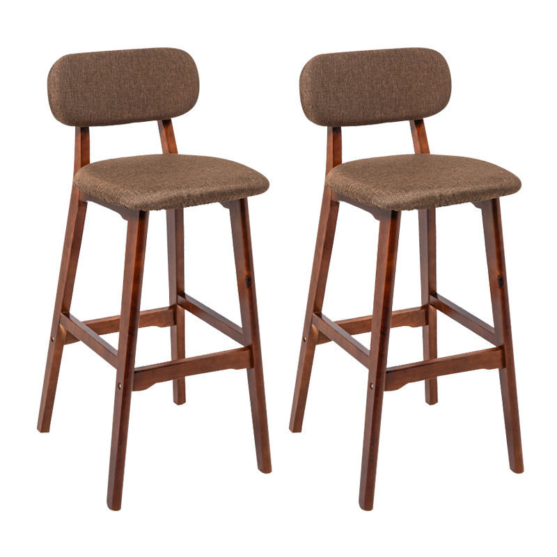 Modern Armless Backrest Counter Stool Wood Kitchen Bar Stool with Cushion and Pedal