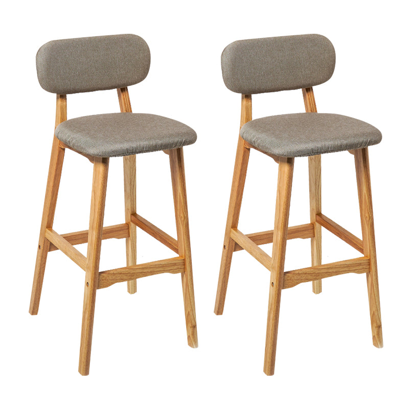 Modern Armless Backrest Counter Stool Wood Kitchen Bar Stool with Cushion and Pedal