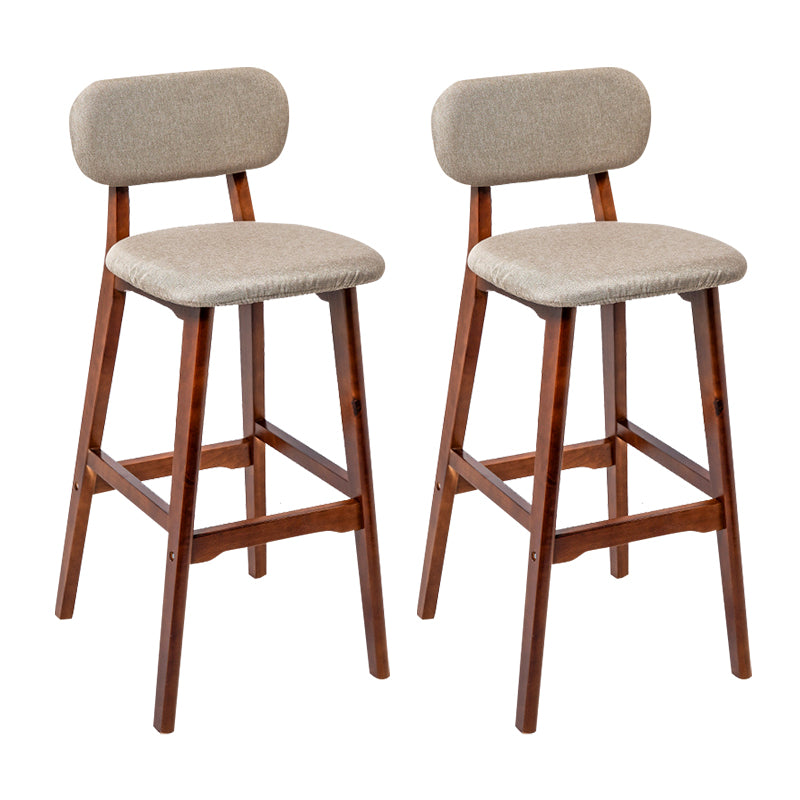 Modern Armless Backrest Counter Stool Wood Kitchen Bar Stool with Cushion and Pedal