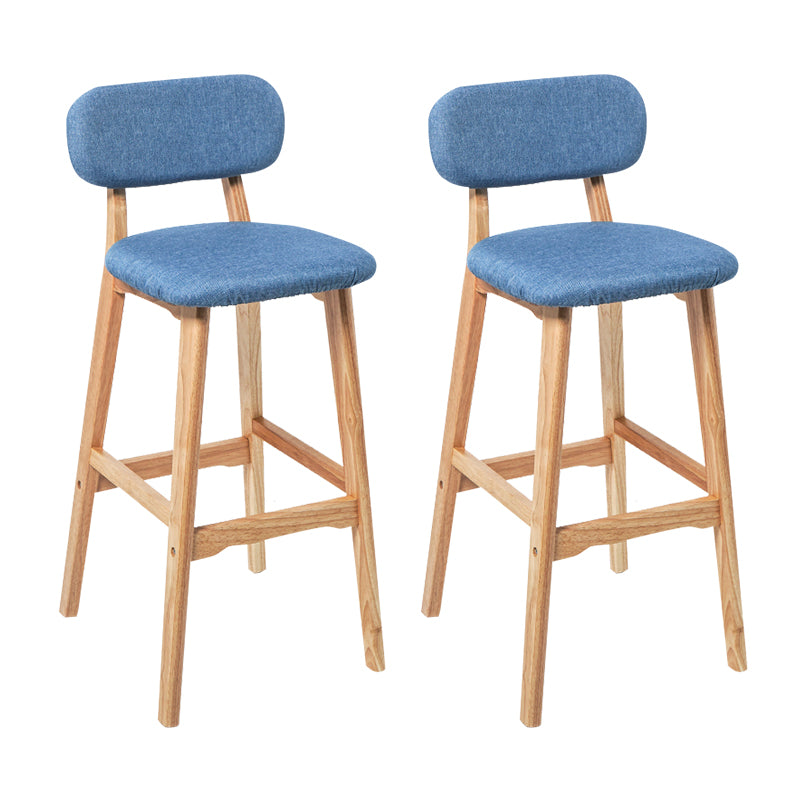 Modern Armless Backrest Counter Stool Wood Kitchen Bar Stool with Cushion and Pedal