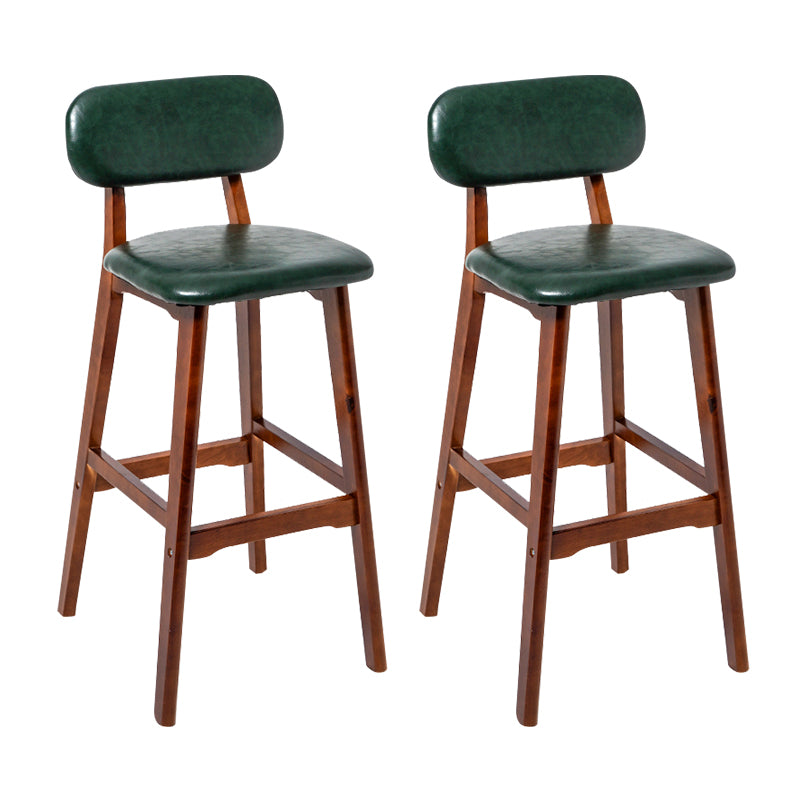 Modern Armless Backrest Counter Stool Wood Kitchen Bar Stool with Cushion and Pedal