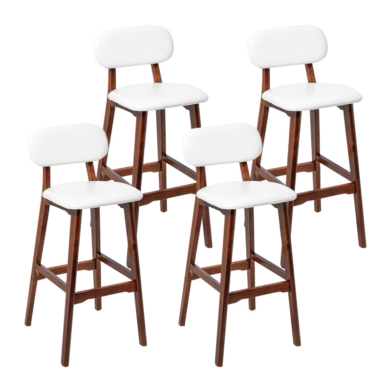 Modern Armless Backrest Counter Stool Wood Kitchen Bar Stool with Cushion and Pedal