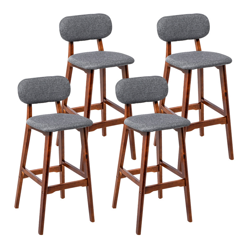Modern Armless Backrest Counter Stool Wood Kitchen Bar Stool with Cushion and Pedal