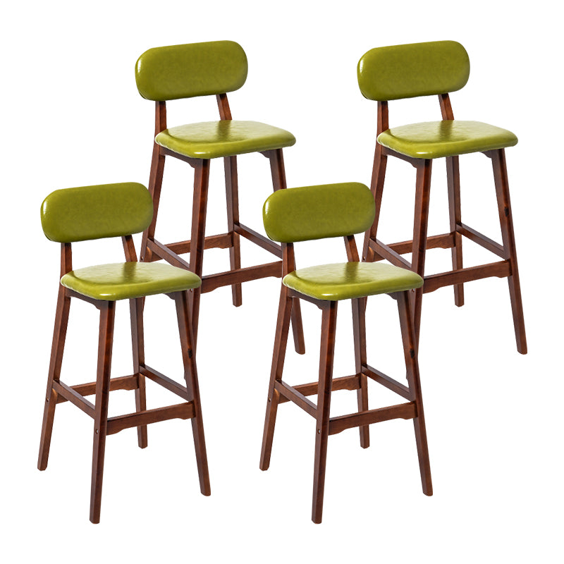 Modern Armless Backrest Counter Stool Wood Kitchen Bar Stool with Cushion and Pedal