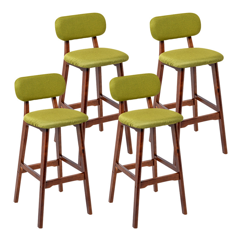Modern Armless Backrest Counter Stool Wood Kitchen Bar Stool with Cushion and Pedal