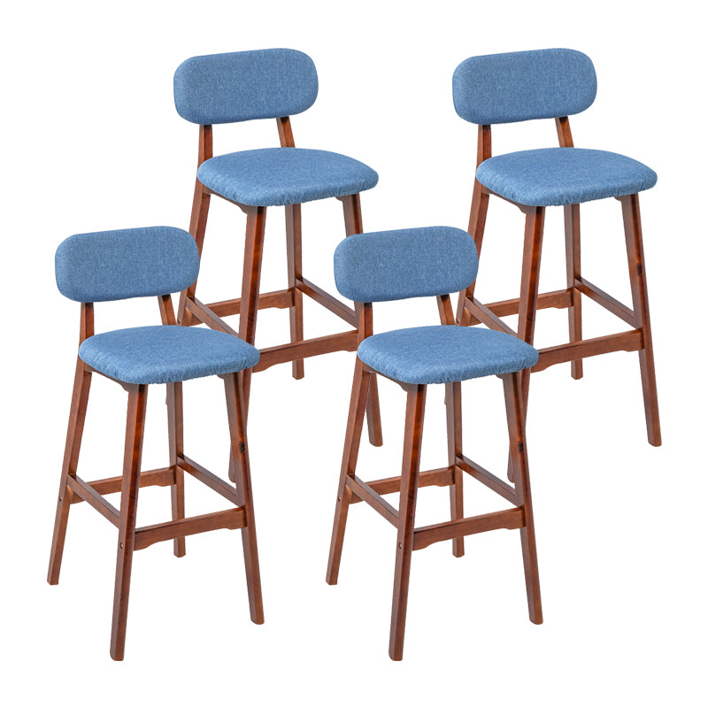 Modern Armless Backrest Counter Stool Wood Kitchen Bar Stool with Cushion and Pedal