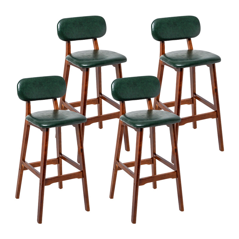 Modern Armless Backrest Counter Stool Wood Kitchen Bar Stool with Cushion and Pedal