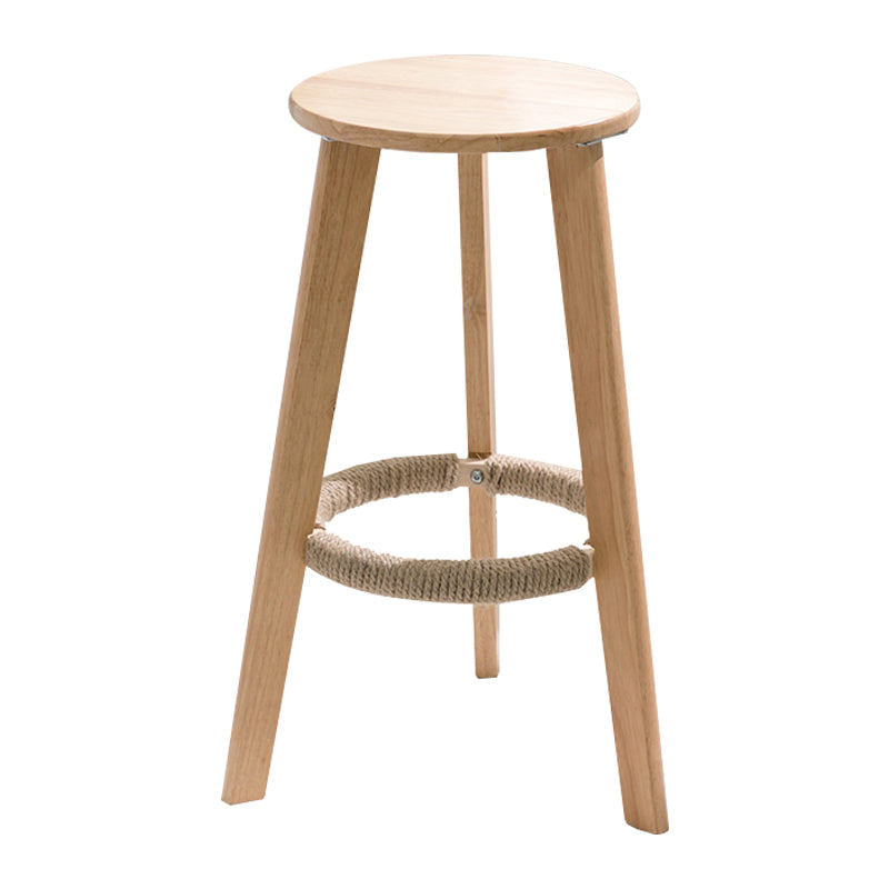 Moderner Thekenhocker ohne Armlehnen, Holz-Haushalts-Barhocker mit Holzsitz