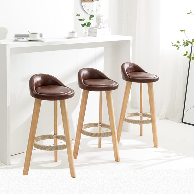 Moderner Thekenhocker ohne Armlehnen, Holz-Haushalts-Barhocker mit Holzsitz