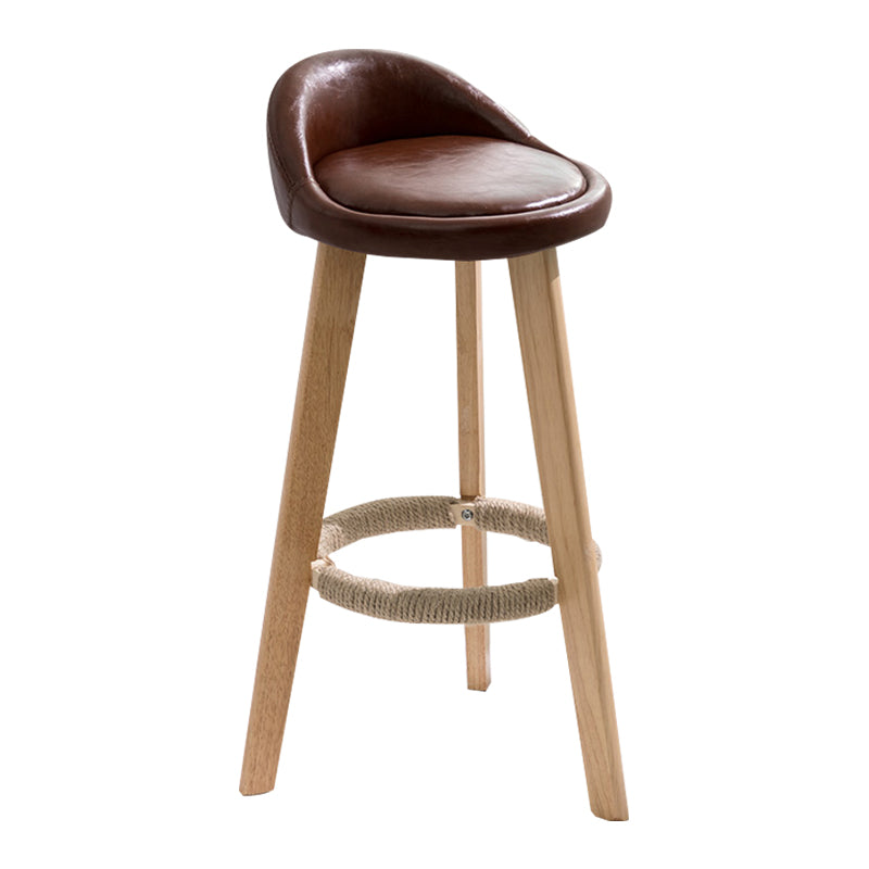 Moderner Thekenhocker ohne Armlehnen, Holz-Haushalts-Barhocker mit Holzsitz