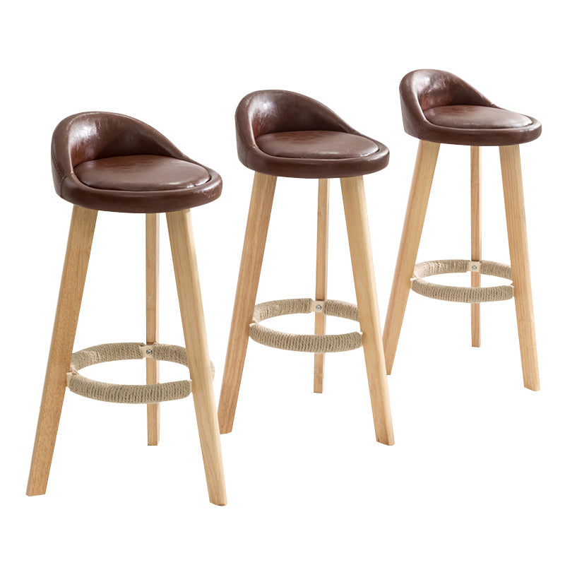Moderner Thekenhocker ohne Armlehnen, Holz-Haushalts-Barhocker mit Holzsitz