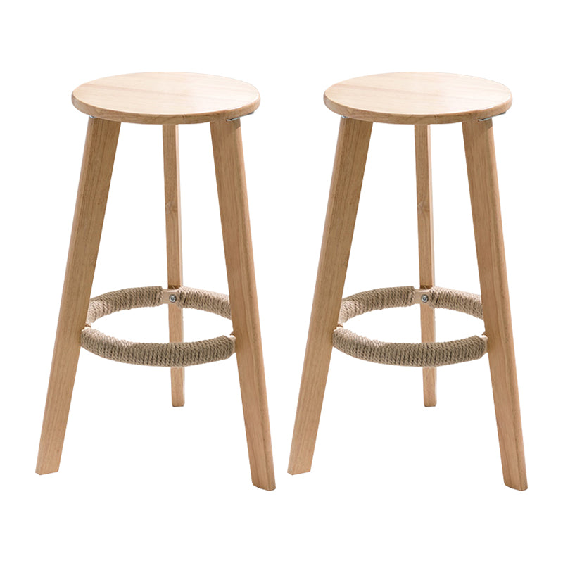 Moderner Thekenhocker ohne Armlehnen, Holz-Haushalts-Barhocker mit Holzsitz