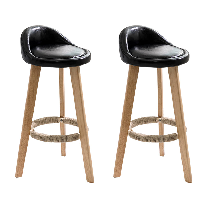 Moderner Thekenhocker ohne Armlehnen, Holz-Haushalts-Barhocker mit Holzsitz