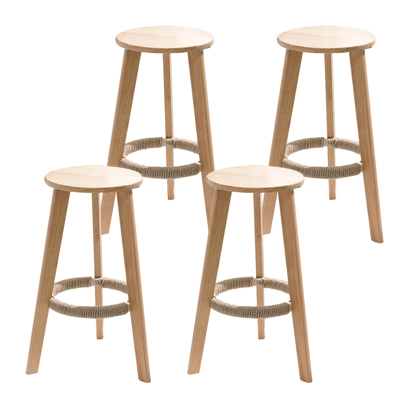 Moderner Thekenhocker ohne Armlehnen, Holz-Haushalts-Barhocker mit Holzsitz