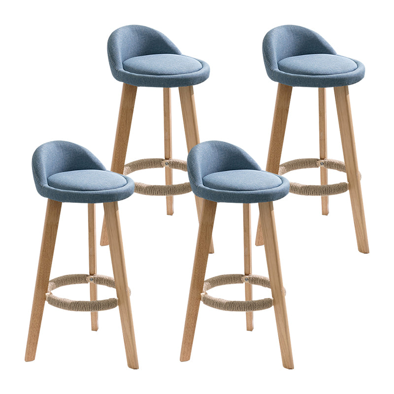 Moderner Thekenhocker ohne Armlehnen, Holz-Haushalts-Barhocker mit Holzsitz