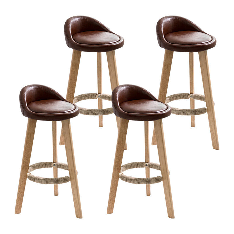 Moderner Thekenhocker ohne Armlehnen, Holz-Haushalts-Barhocker mit Holzsitz