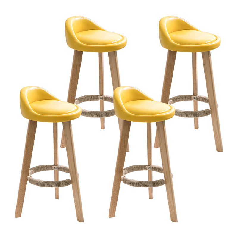 Moderner Thekenhocker ohne Armlehnen, Holz-Haushalts-Barhocker mit Holzsitz