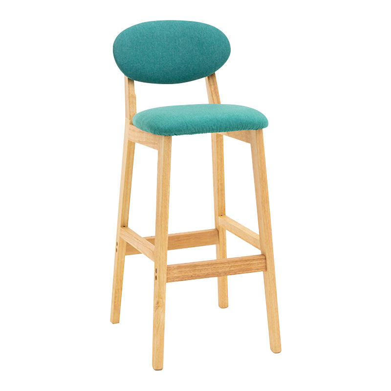 Modern Armless Backrest Counter Stool Wood Living Room Bar Stool with Cushion