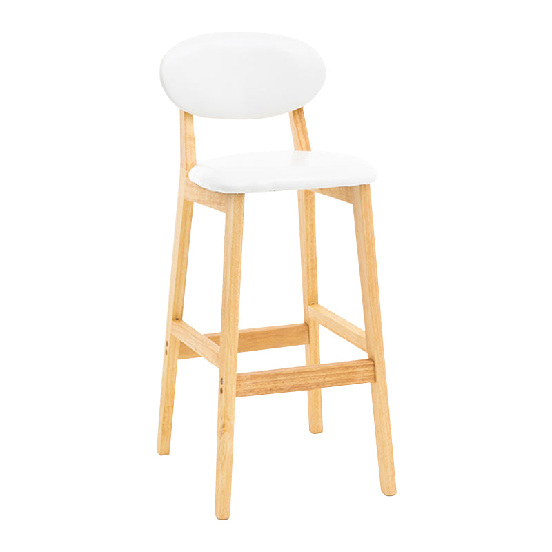 Modern Armless Backrest Counter Stool Wood Living Room Bar Stool with Cushion