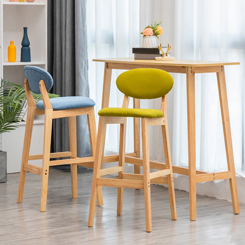 Modern Armless Backrest Counter Stool Wood Living Room Bar Stool with Cushion