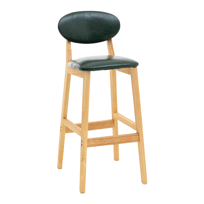 Modern Armless Backrest Counter Stool Wood Living Room Bar Stool with Cushion