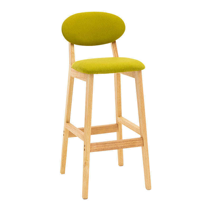 Modern Armless Backrest Counter Stool Wood Living Room Bar Stool with Cushion
