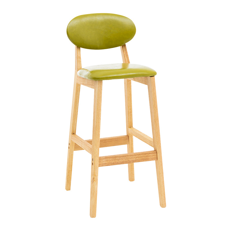 Modern Armless Backrest Counter Stool Wood Living Room Bar Stool with Cushion