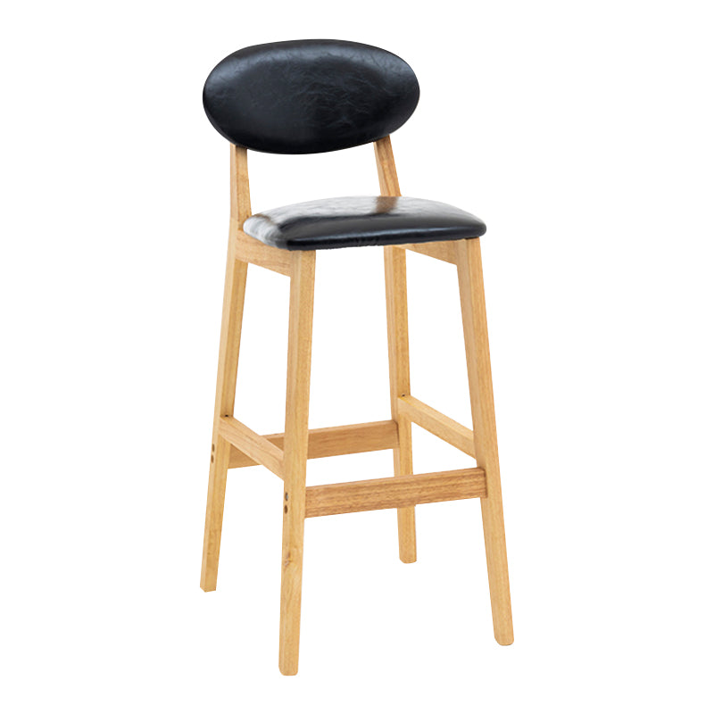 Modern Armless Backrest Counter Stool Wood Living Room Bar Stool with Cushion
