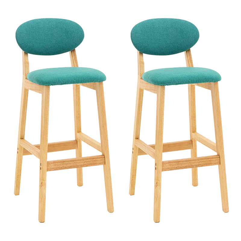 Modern Armless Backrest Counter Stool Wood Living Room Bar Stool with Cushion