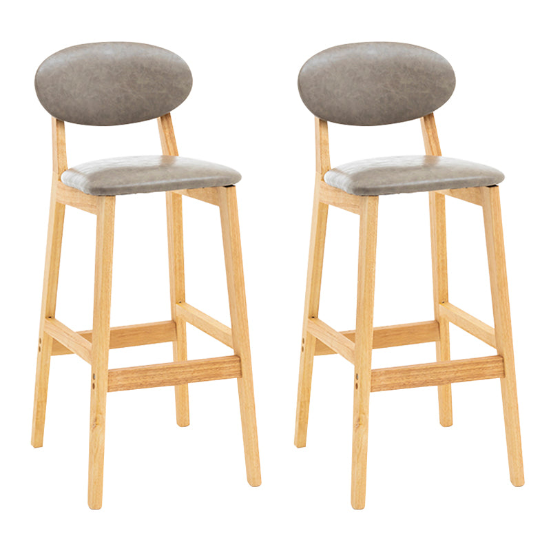 Modern Armless Backrest Counter Stool Wood Living Room Bar Stool with Cushion