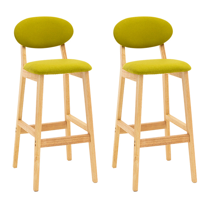Modern Armless Backrest Counter Stool Wood Living Room Bar Stool with Cushion