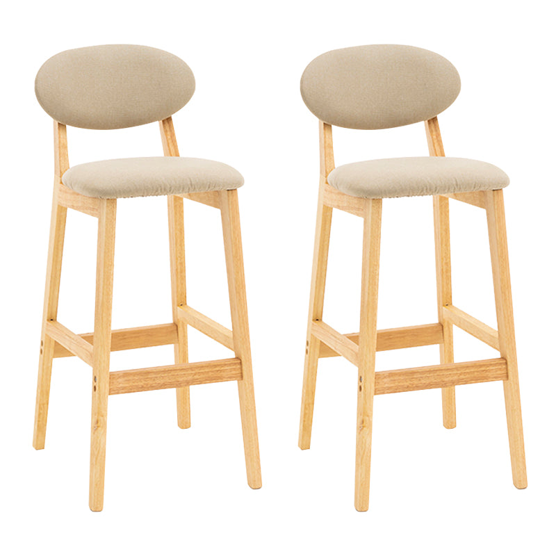Modern Armless Backrest Counter Stool Wood Living Room Bar Stool with Cushion