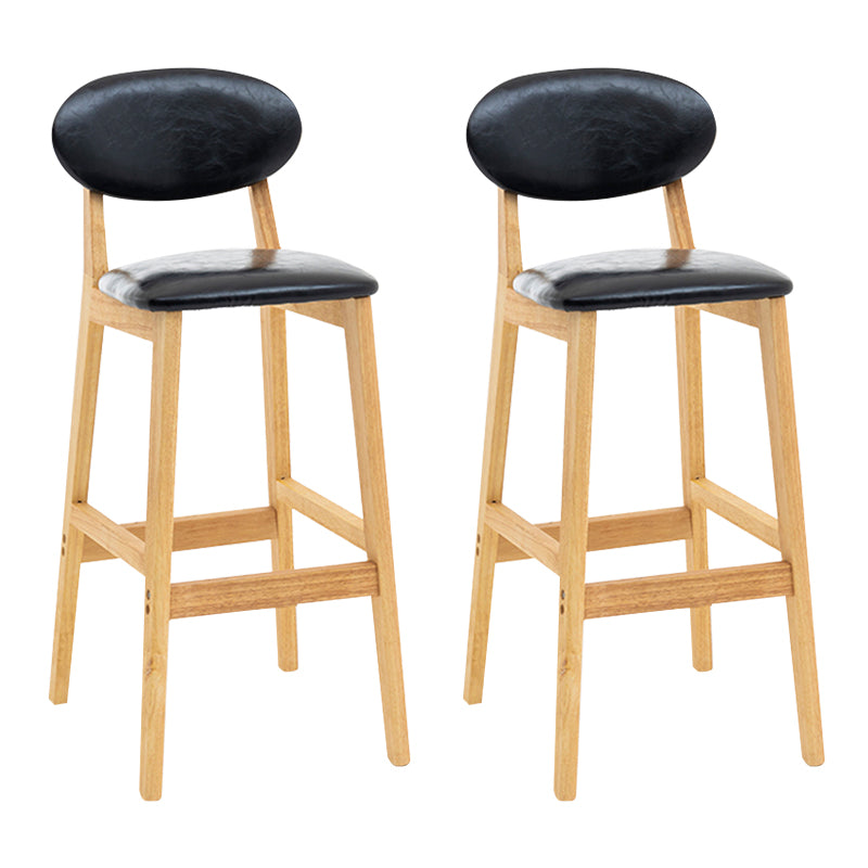 Modern Armless Backrest Counter Stool Wood Living Room Bar Stool with Cushion