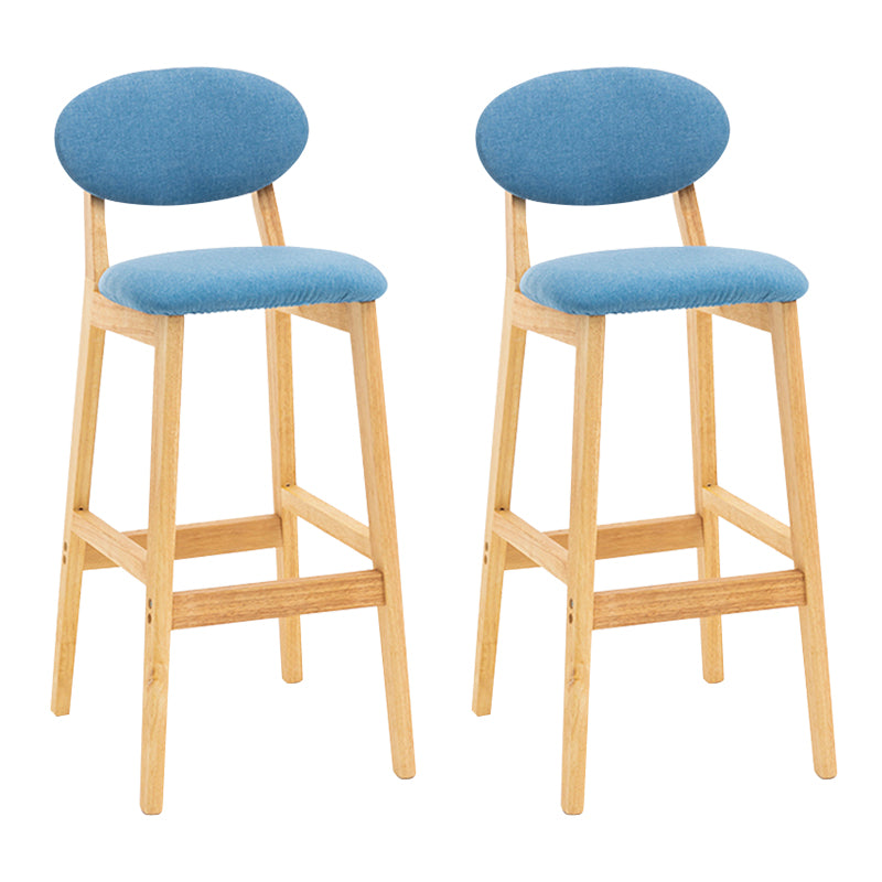 Modern Armless Backrest Counter Stool Wood Living Room Bar Stool with Cushion