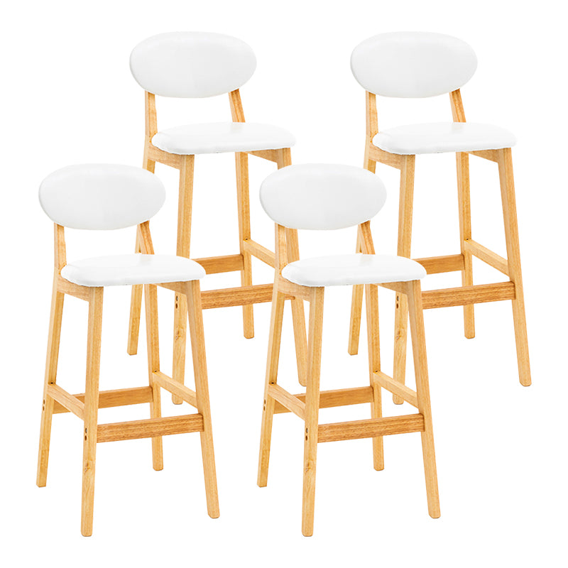 Modern Armless Backrest Counter Stool Wood Living Room Bar Stool with Cushion