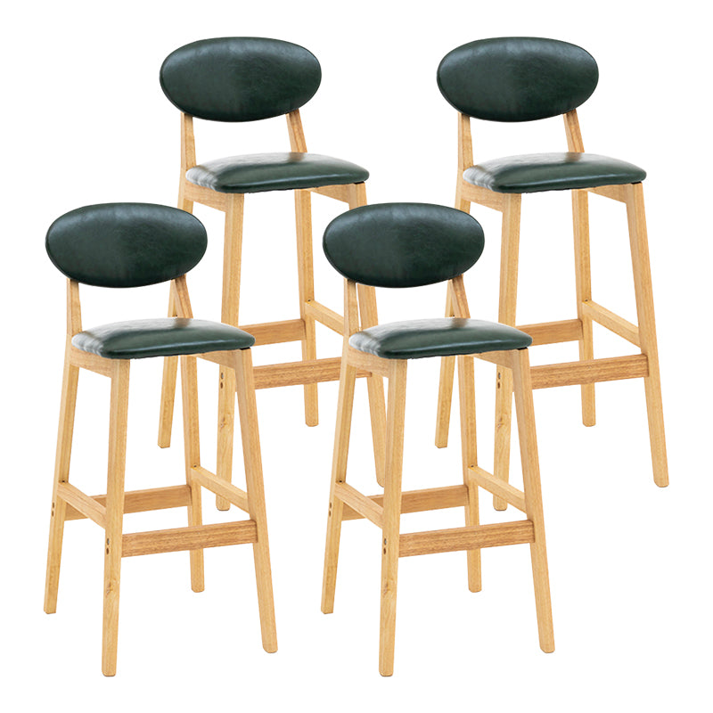 Modern Armless Backrest Counter Stool Wood Living Room Bar Stool with Cushion