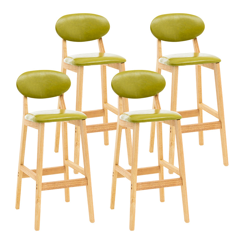 Modern Armless Backrest Counter Stool Wood Living Room Bar Stool with Cushion
