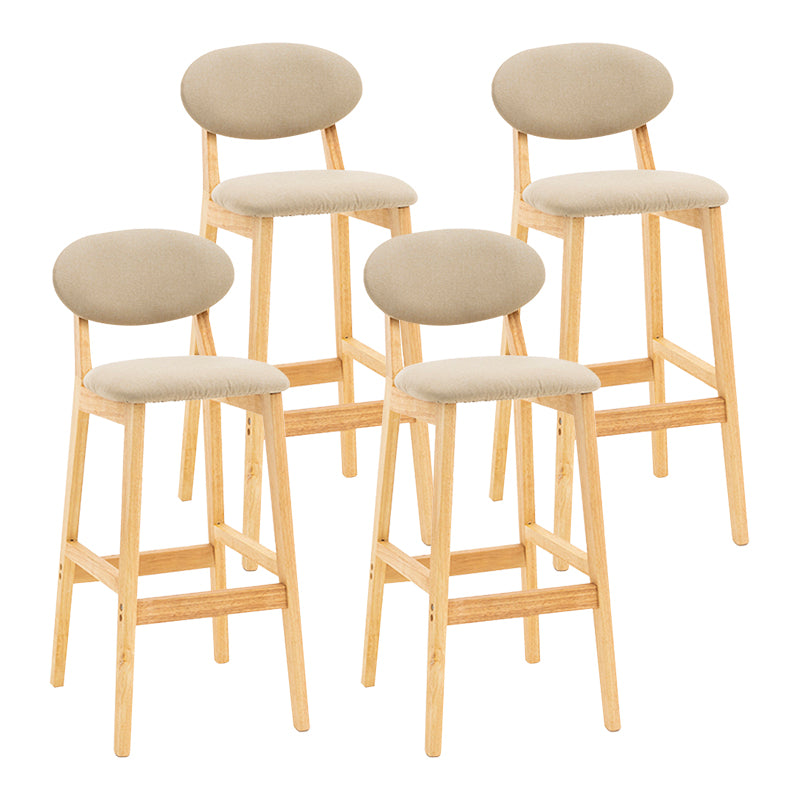 Modern Armless Backrest Counter Stool Wood Living Room Bar Stool with Cushion