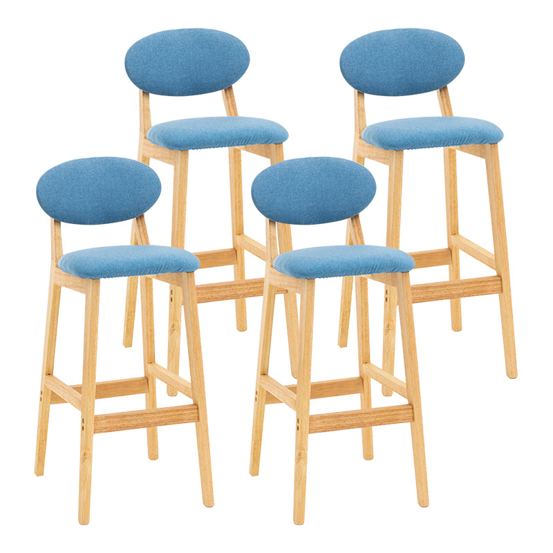 Modern Armless Backrest Counter Stool Wood Living Room Bar Stool with Cushion