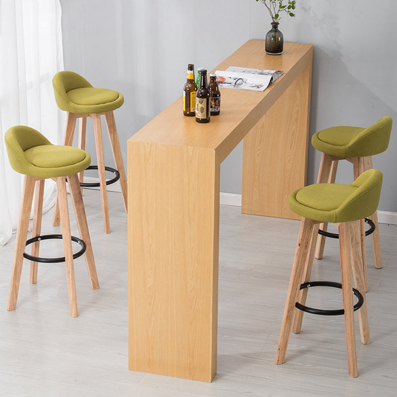 Modern Armless Backrest Counter Stool Wood Bedroom Bar Stool with Cushion and Pedal