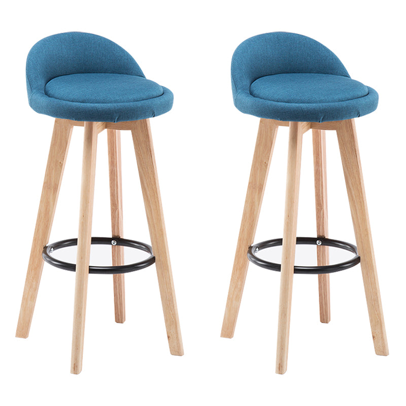 Modern Armless Backrest Counter Stool Wood Bedroom Bar Stool with Cushion and Pedal