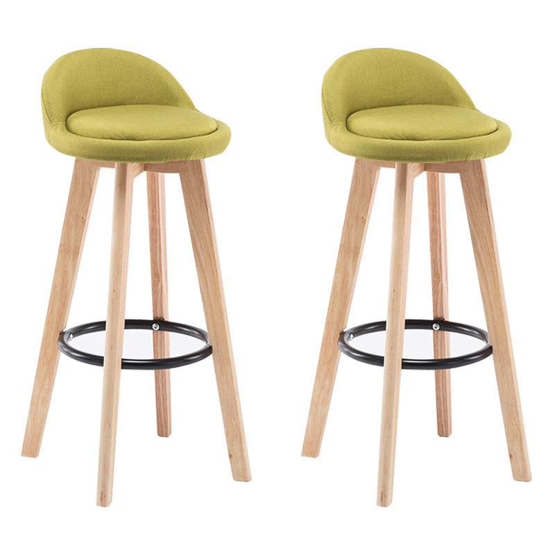 Modern Armless Backrest Counter Stool Wood Bedroom Bar Stool with Cushion and Pedal