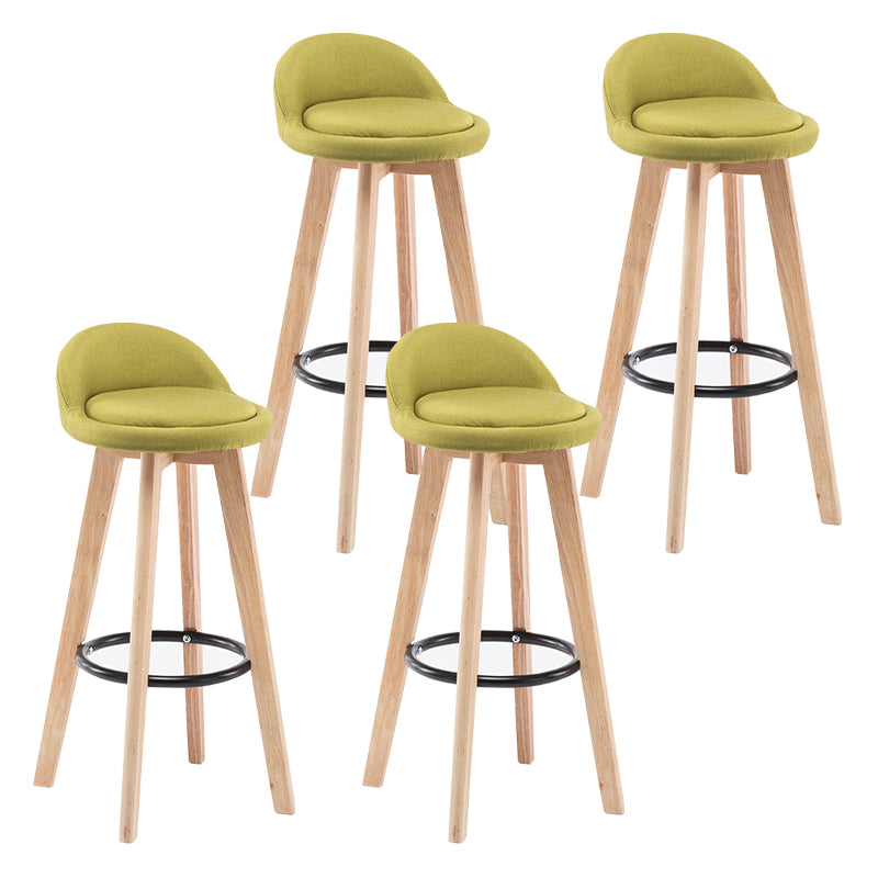 Modern Armless Backrest Counter Stool Wood Bedroom Bar Stool with Cushion and Pedal