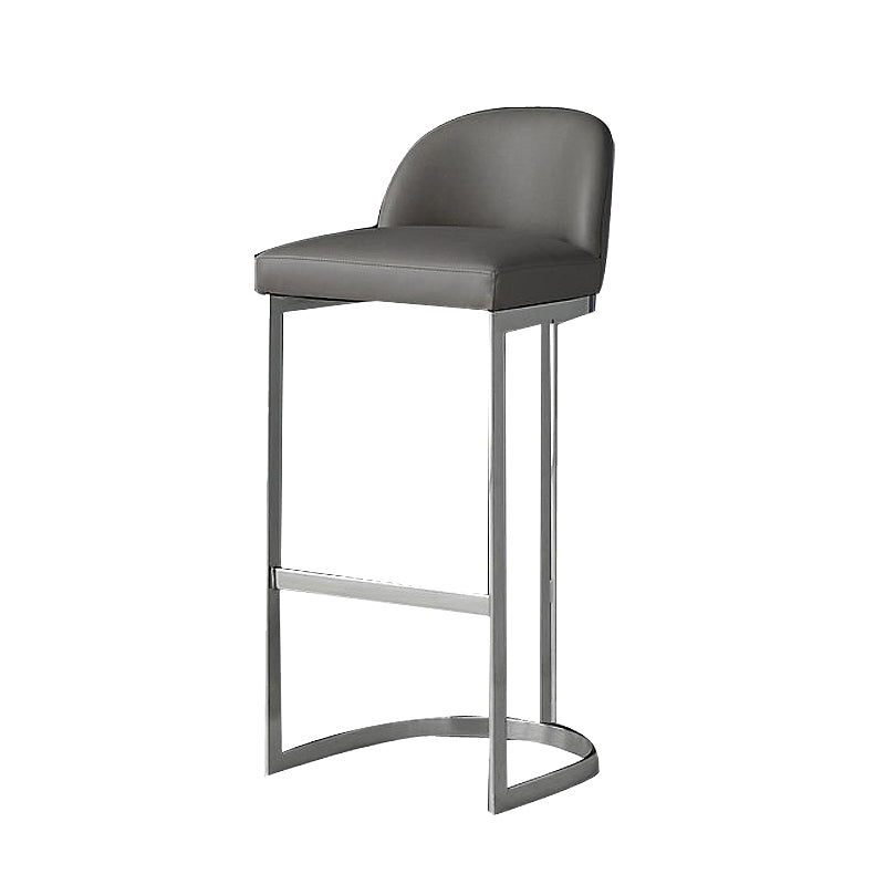 Glam Mental Leather Bar Stools Indoor Barstool with Iron Legs and Low Back