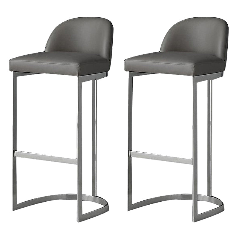 Glam Mental Leather Bar Stools Indoor Barstool with Iron Legs and Low Back