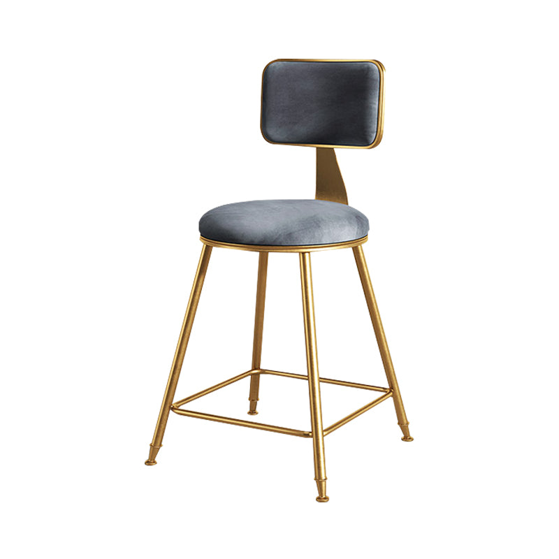 Glam Metal Upholstered Barstool Bristol Bar Stool with Iron Legs and Cushion Low Back