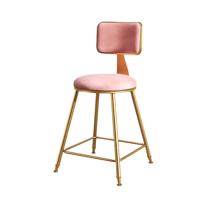 Glam Metal Upholstered Barstool Bristol Bar Stool with Iron Legs and Cushion Low Back