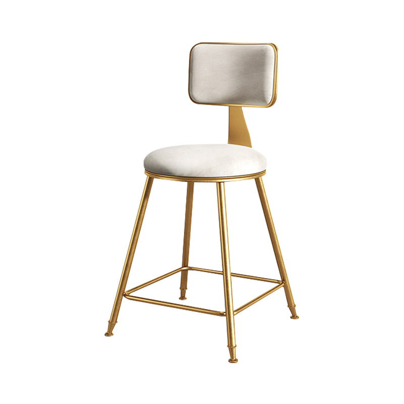 Glam Metal Upholstered Barstool Bristol Bar Stool with Iron Legs and Cushion Low Back